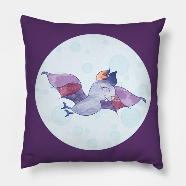 Flying Bat, Super Spoopy Pillow by jubilli