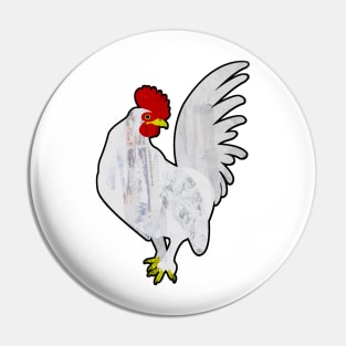 White rooster Pin