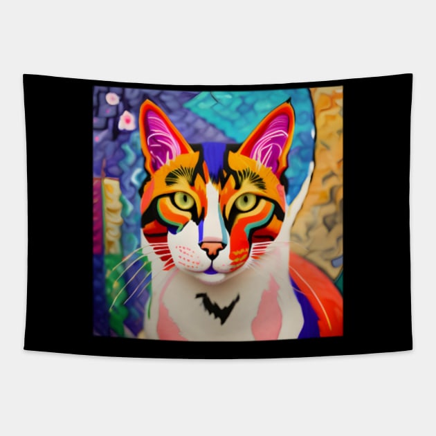 gatto design Tapestry by Geometrie Variabili