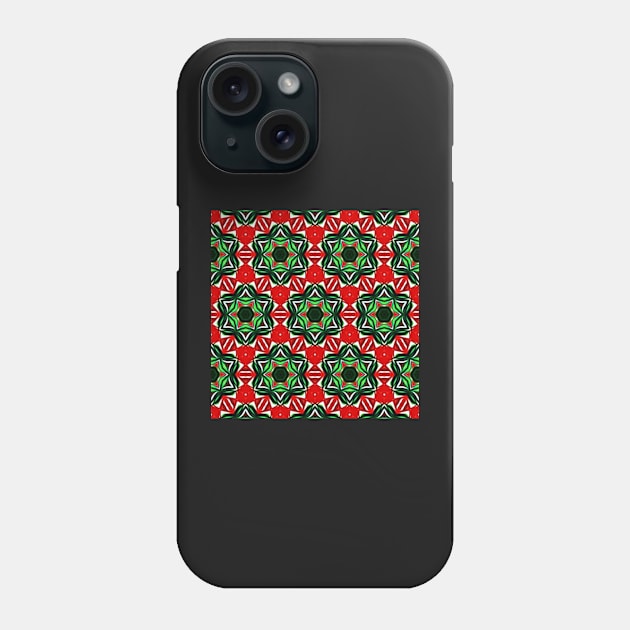 Red and Green Christmas Pattern Number 23 Phone Case by BubbleMench