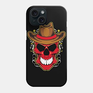 red skull with a hat Phone Case