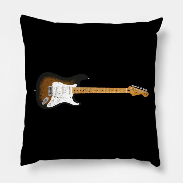 Buddy Holly Electric Guitar Pillow by Daniel Cash Guitar