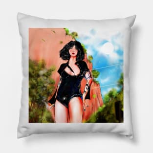 TV casualty Female figure art print Pillow