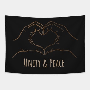 Unity & peace heart hands Tapestry