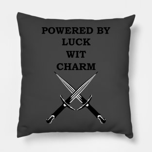 POWERED BY LUCK WIT CHARM ROGUE 5E Meme RPG Class Pillow