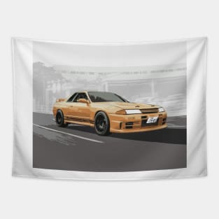 NISSAN SKYLINE R32 GTR V-SPEC II BNR32 TUNED 650R TOP SECRET SMOKEY NAGATA ART Tapestry