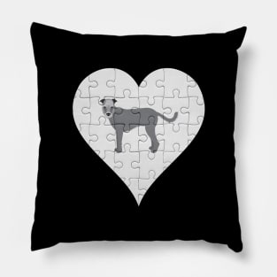 Wolfhound Heart Jigsaw Pieces Design - Gift for Wolfhound Lovers Pillow