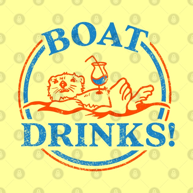 "Boat Drinks!" Cute & Funny Otter Drinking A Cocktail by The Whiskey Ginger