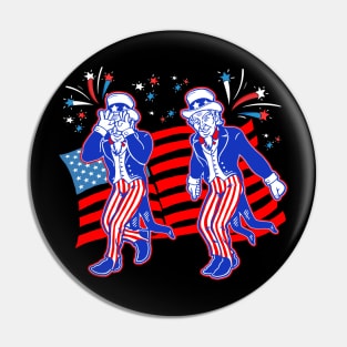 Uncle Sam Griddy Dance Funny 4th Of July USA Independence Day Pin