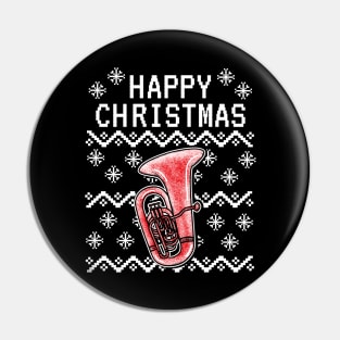 Tuba Ugly Christmas Tubaist Brass Musician Pin