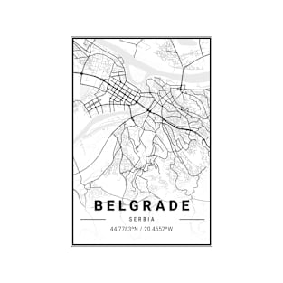 Belgrade Light City Map T-Shirt