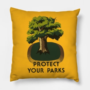 Vintage WPA Protect Your Parks Pillow