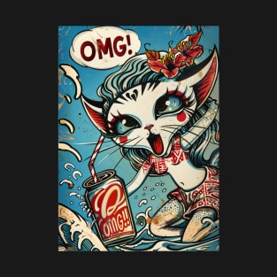 Surfing Cat OMG! T-Shirt