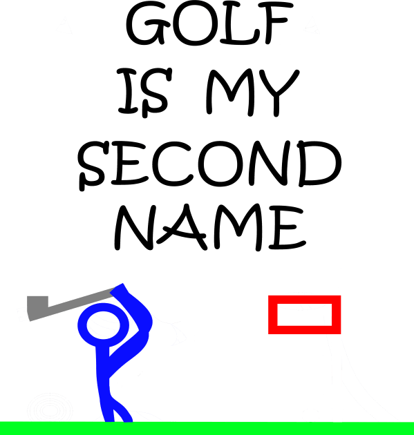 Stick Figure Golf Kids T-Shirt by simonjgerber