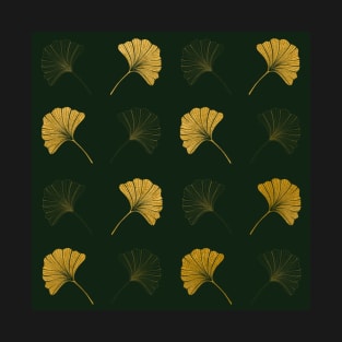 Ginkgo Leaves in Gold and Green T-Shirt