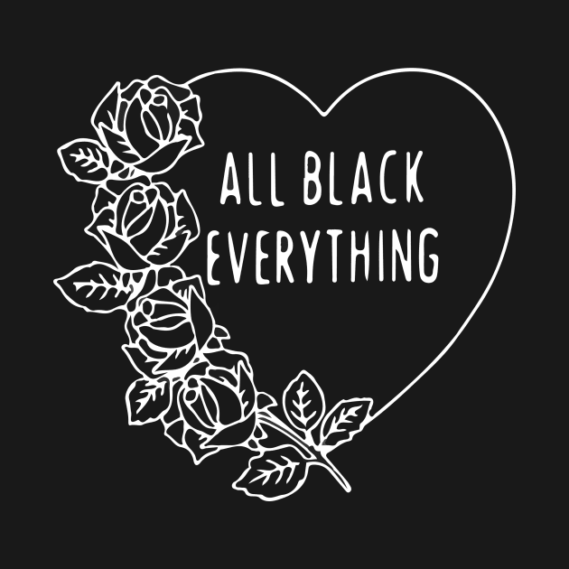 All Black Everything Emo Heart Rose Gothic Punk Grunge Tattoo Aesthetic by Prolifictees