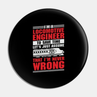 Funny Train Engineering Locomotive Engineer Gift Pin