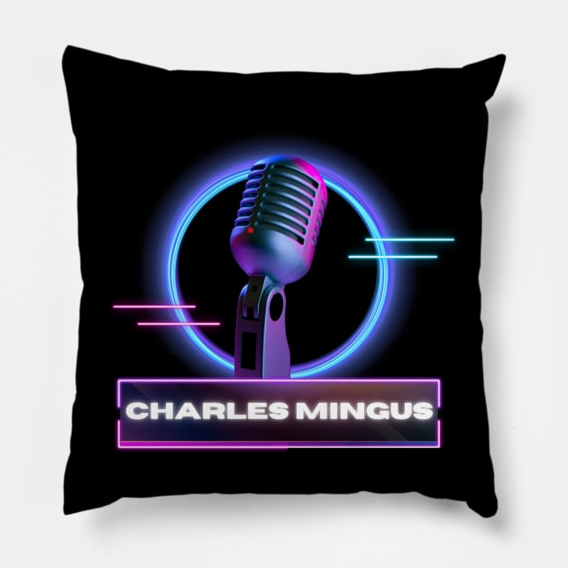Charles Mingus  // Old Mic Pillow by Mamamiyah