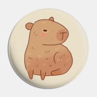 Cute Capybara art Pin