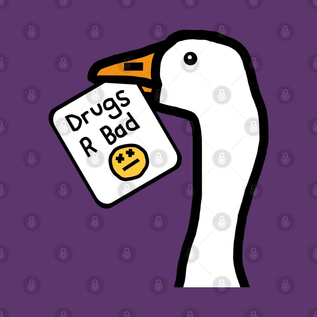 Portrait of a Goose with Stolen Anti Drugs Message by ellenhenryart