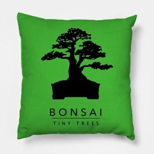 Bonsai - Tiny Trees (Black) Pillow