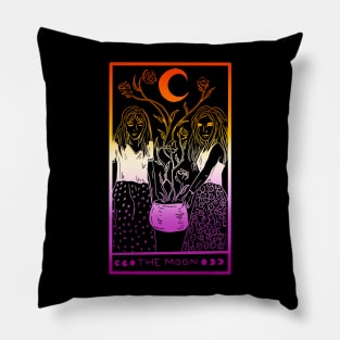 Midnight Margarita Moon - tarot card sapphic sunset Pillow