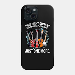 GHow Many Guitars Does A Guitar Player Need? Just One More Music Notes Phone Case