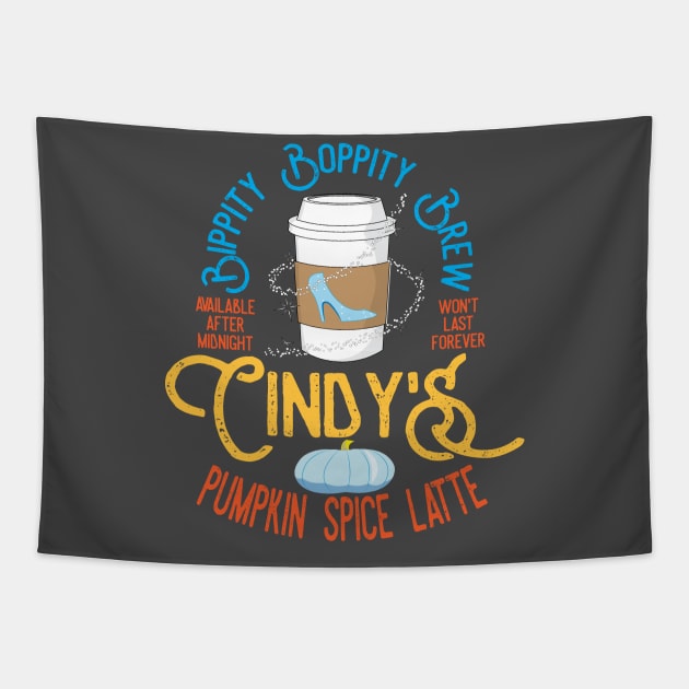 Cinderella's Pumpkin Spice Latte - Bippity Boppity Brew Tapestry by WearInTheWorld