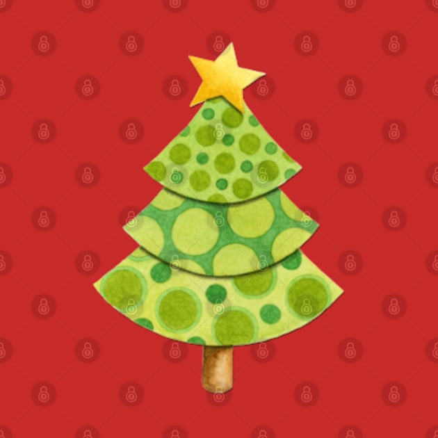 Polka Dot Christmas Tree by PatriciaSheaArt