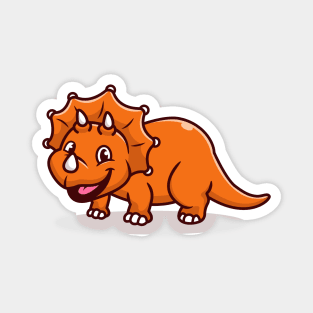 Cute Triceratops Smiling Magnet