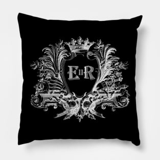 Queen Elizabeth II Royal Cypher in Vintage Frame Pillow