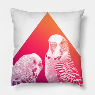 Colorful Budgies Pillow