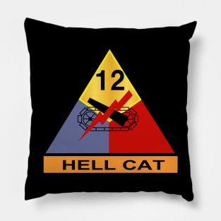 12th Armored Division - Hell Cat wo Txt Pillow