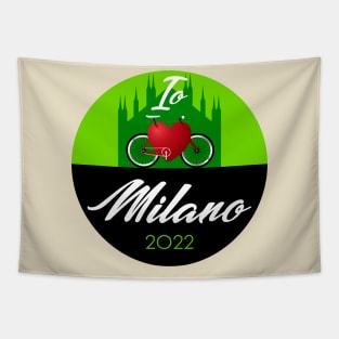 Io ❤️🚲 Milano (Green) Tapestry