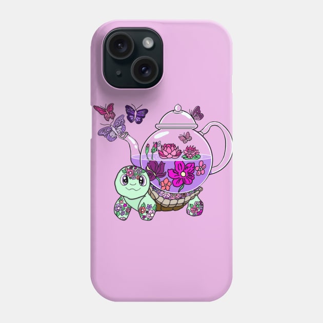 Spill the Tea Turtle Phone Case by Octopus Cafe