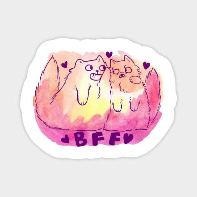 BFF Cats Magnet by saradaboru