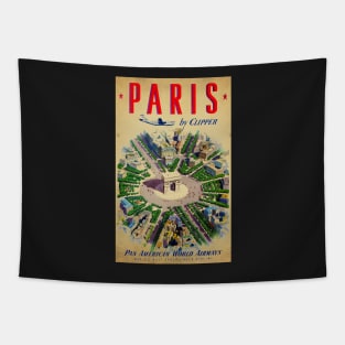 Retro poster - travel - vintage - Paris Tapestry