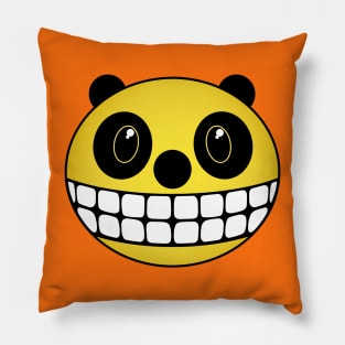 Yellow Panda Smiley Face Pillow