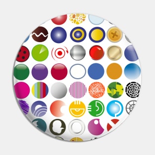 Various colored balls and circles Pin