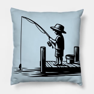 Little Boy Fishing Pillow