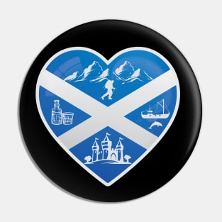 I Love Scotland Castle Whisky Hiking Highlands Pin