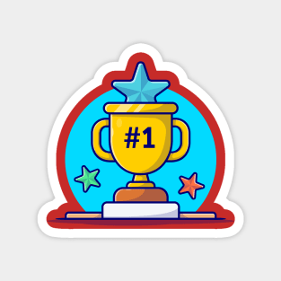 Gold Trophy Cartoon Vector Icon Illustration Magnet