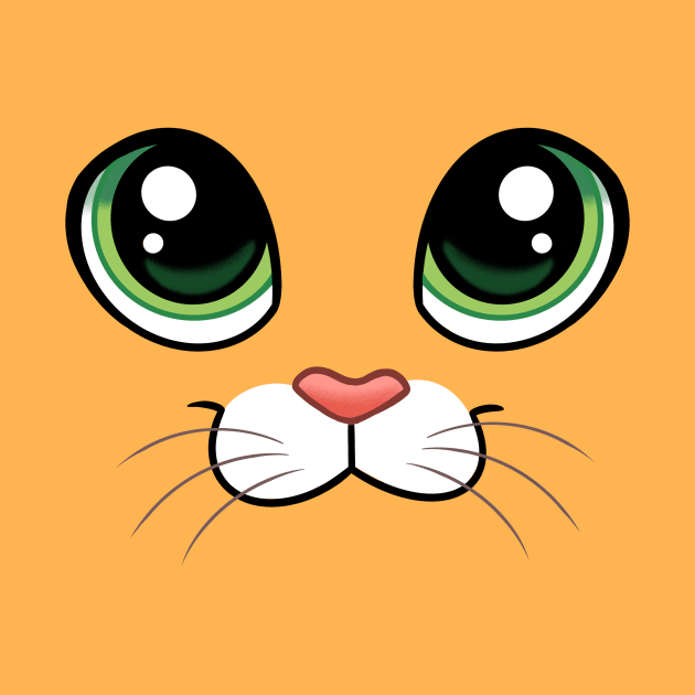 Happy Cat Face with Big Eyes - Closed Mouth by Cute Critters