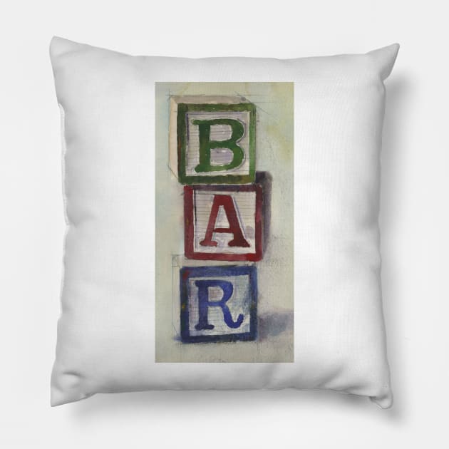 Bar Wooden Blocks Pillow by dfrdesign