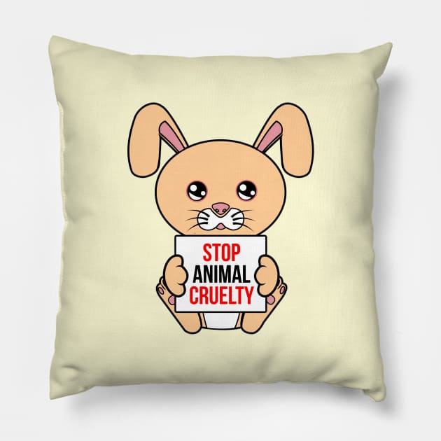 Stop Animal Cruelty Pillow by JS ARTE