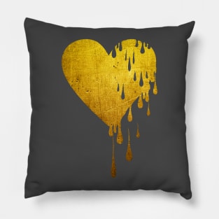 Bleeding Gold Heart Pillow