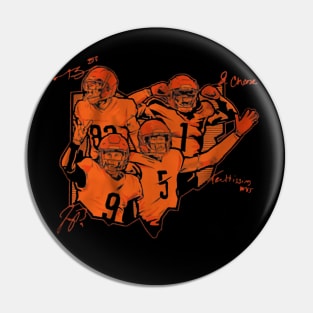 Joe Burrow, Ja'marr Chase, Tee Higgins & Tyler Boyd Cincy Star Collage Pin