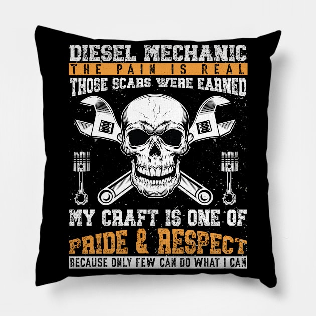 Gift Vintage Mechanic Diesel Mechanic Pillow by IngeniousMerch