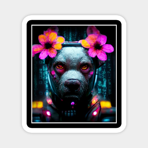 cyber punk dog Magnet by ElArrogante