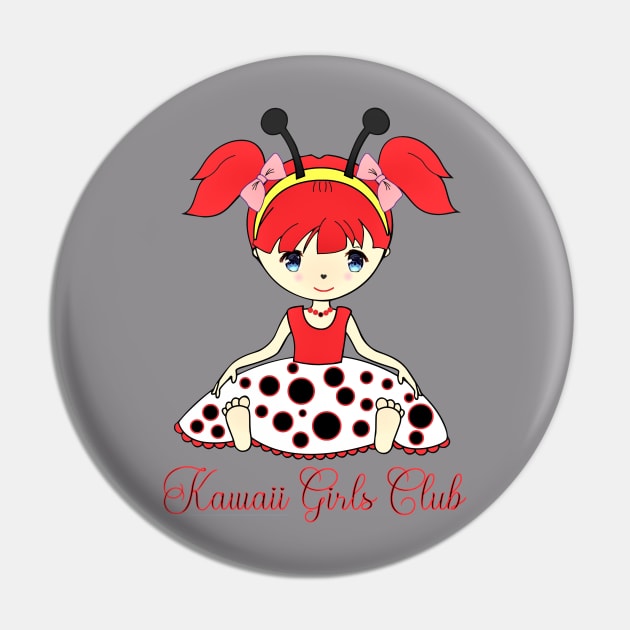 Kawaii Lady Bug Pin by PlayfulPandaDesigns